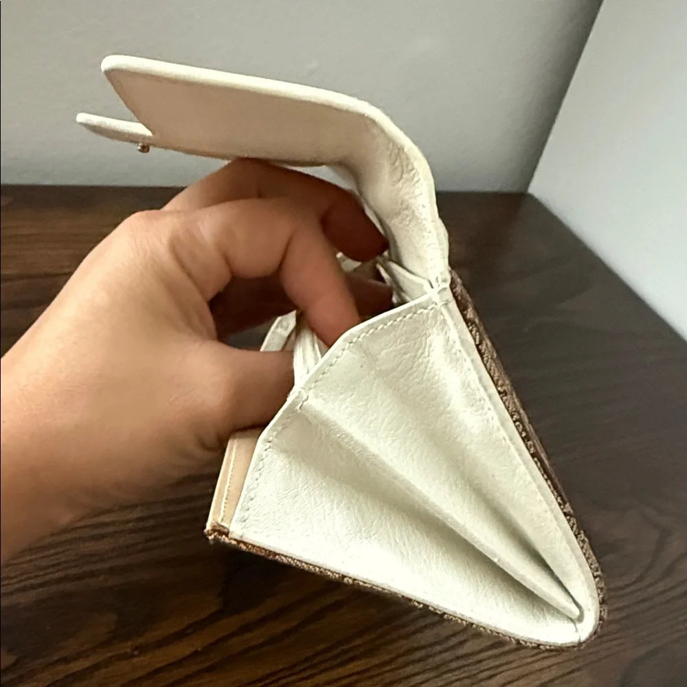 Dior Tan and Cream Monogram Wallet